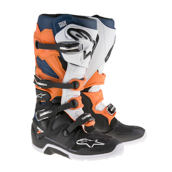 Alpinestars Tech 7 Boots Black/Orange/White/Blue image
