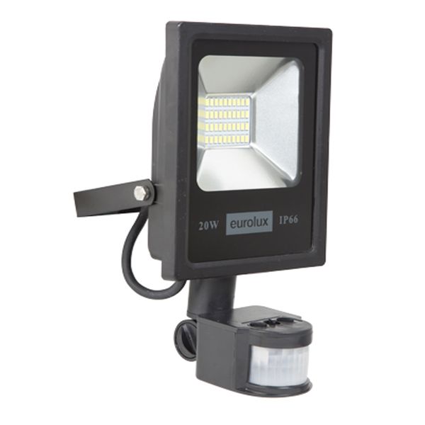 Smd Led 20W Flood W/Sensor Black