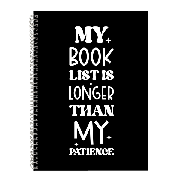 Patience Book List Writing Notepad Gift Idea 4 Book Readers A4 Notebook 402