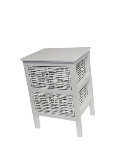 Rattan Pedestal- White