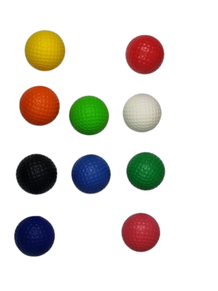 Indoor/Outdoor Training Golf Balls - 10 Pieces Mixed Colours