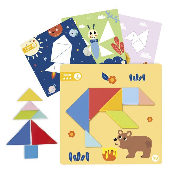 Tooky Toy - Wooden Magnetic Tangram Play