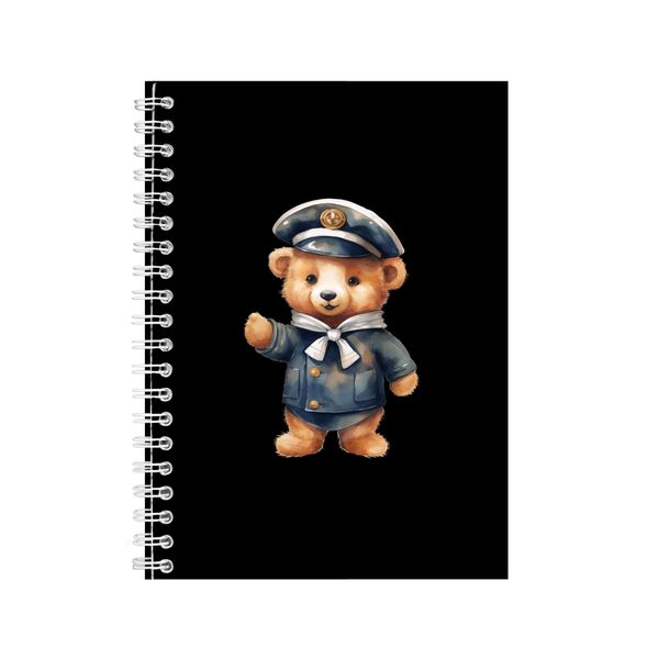 Sailor_1 A5 Notebook Spiral Lined Teddy Bear Lover Graphic Notepad Gift 189