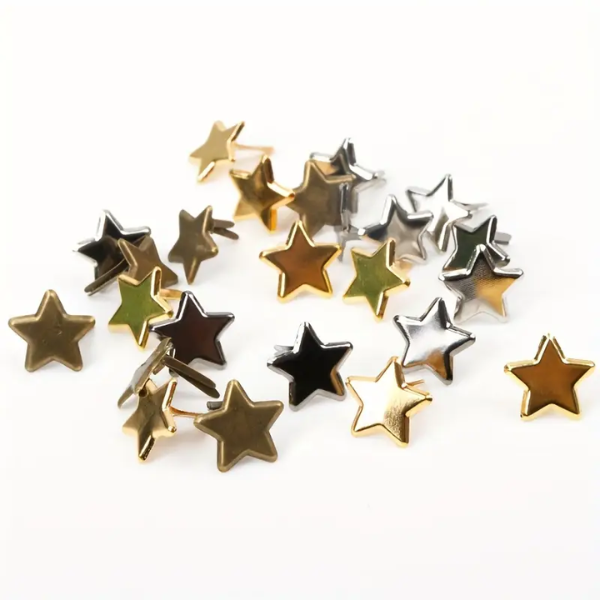 Large Metal Star Brads - pack of 25