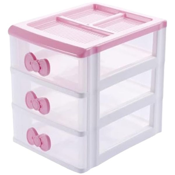 WQURC Lovely Girls Storage Cabinets Box Room Desktop Makeup Organizer With