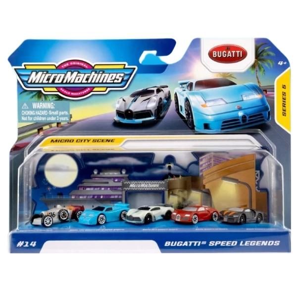 MicroMachines - Bugatti /Speed Legends Miniature Toy Cars Pack of (5)
