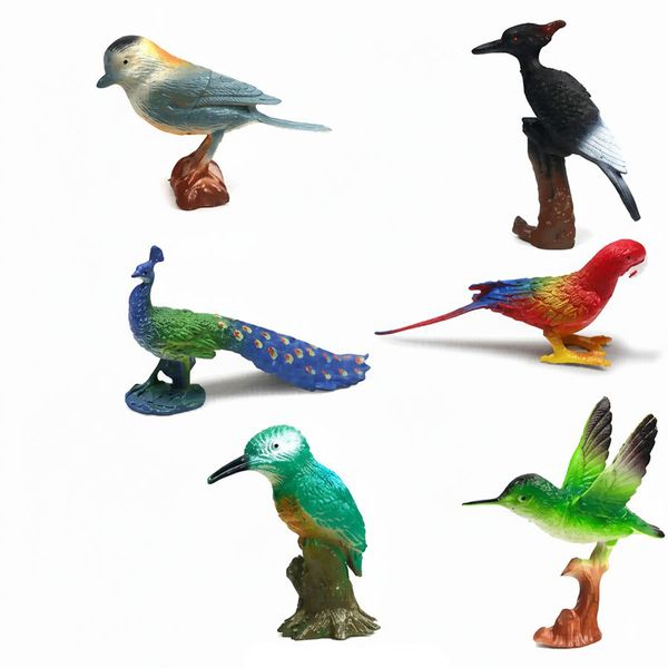 6 Pieces Cute Bird Figurines Set - Garden &amp; Indoors Play