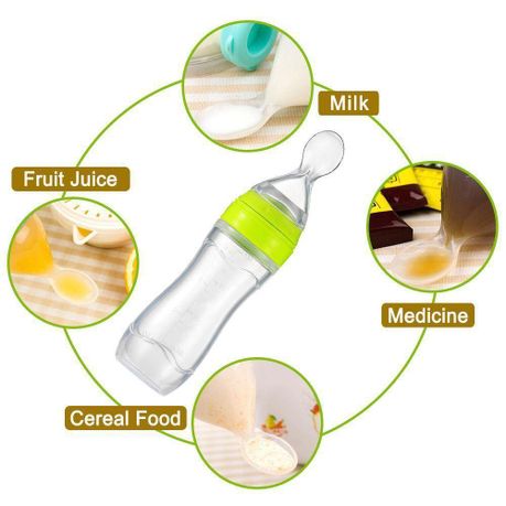 Baby food sales bottle with spoon