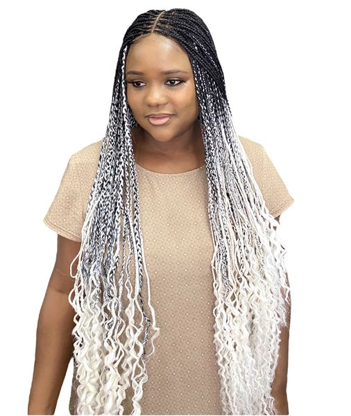 2Tone BW Long Knotless Box Braided Wig