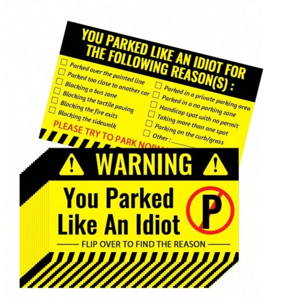Road Rage Gifting Business Cards Bad Parking You Parked Like An Idiot
