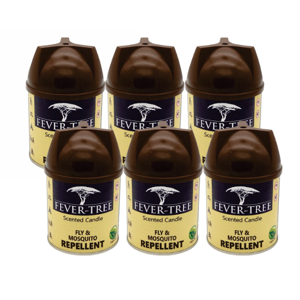 6 x Fever Tree Vanilla Scented Candles (Fly &amp; Mosquito Repellent)