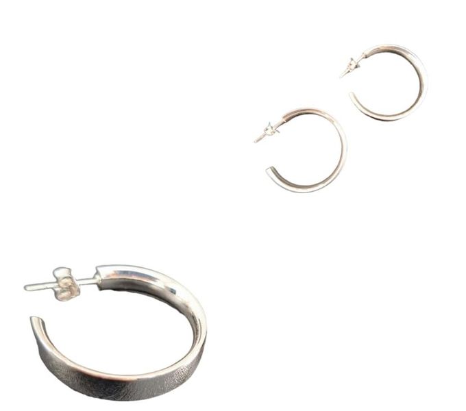 Women Silver 925 Sterling Silver Hoop Earrings
