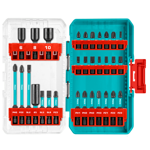 Total Screwdriver Impact Bits Set - 31 Pieces