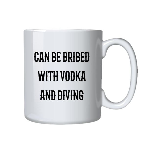 Vodka and Diving Coffee Mug - Best Funny Novelty Cup Gift for Divers