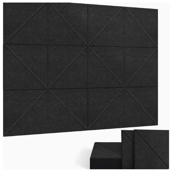 12-Pack Felt Wall Tiles, Cork Boards for Office Decor, Felt Board