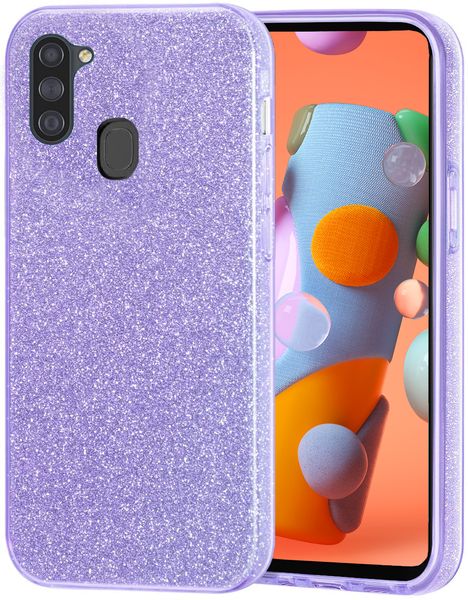 Tekron Glitter Sparkle Bling Protective Case for Samsung A11 - Purple