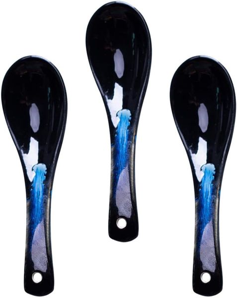 Japanese Kiln-glazed Ceramic Soup Spoons Home Restaurant