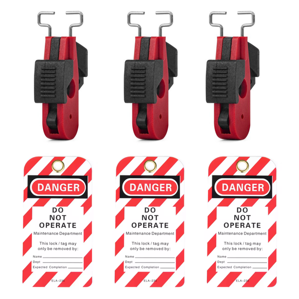 Durable Pin-inward Toggle Miniature Circuit Breaker Lockout, Fits Most MCBs