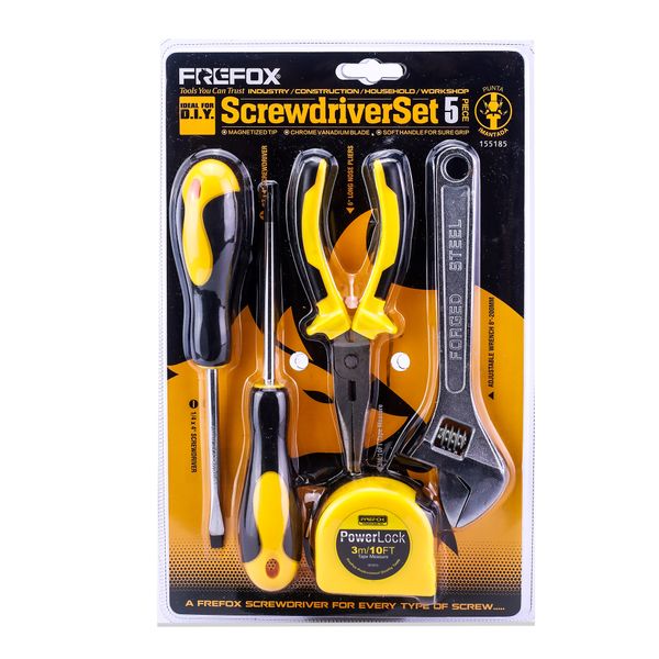 Frefox - Screwdriver Set - Chrome Vanadium Steel - Orange - 5 Piece