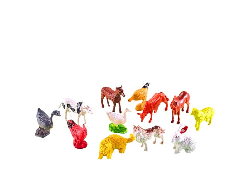12 Pce Farm Animal in Bag