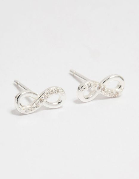Lovisa Sterling Silver Cubic Zirconia Infinity Stud Earrings