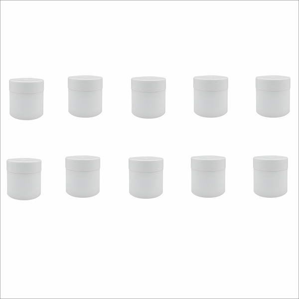 10 Pack 50g White Plastic Tubs with Lids - Multipurpose, Leak-Proof Storage