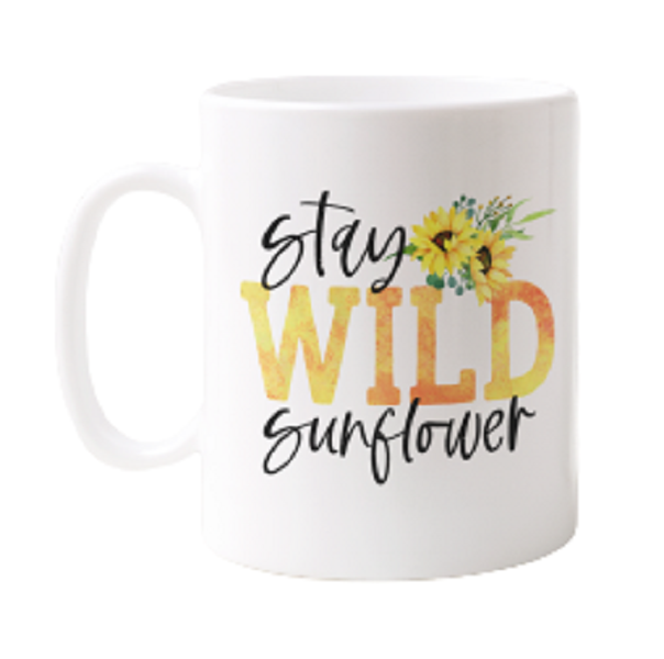 Ceramic Mug - Stay Wild Sunflower