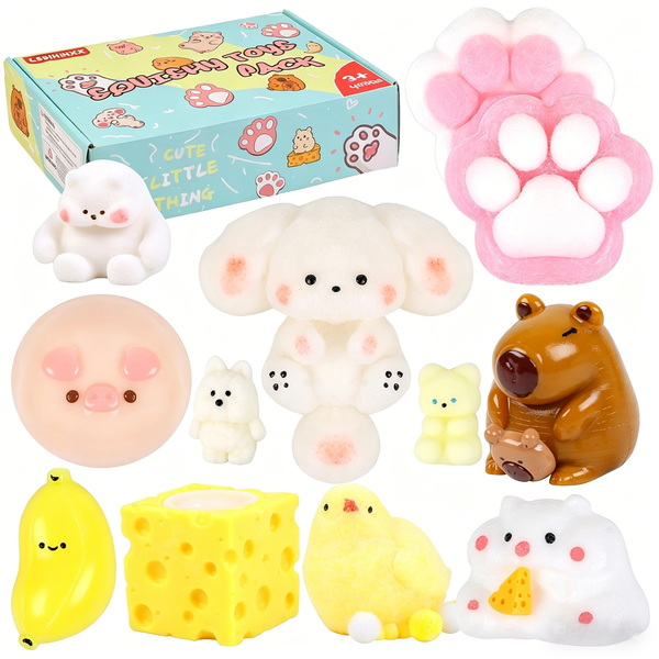 Taba Squishy Toys Kit 12 Piece , Fufu Squishy Pack Include Taba Squishy Paw