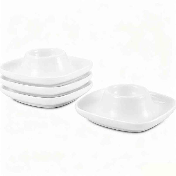 Ceramics White Egg Cups for Boiled Eggs