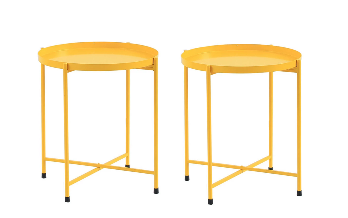 2 x Metal Coffee Tables Yellow Shop Today. Get it Tomorrow