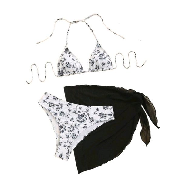 Ladies Bikini Set with Cover Up - Floral Design