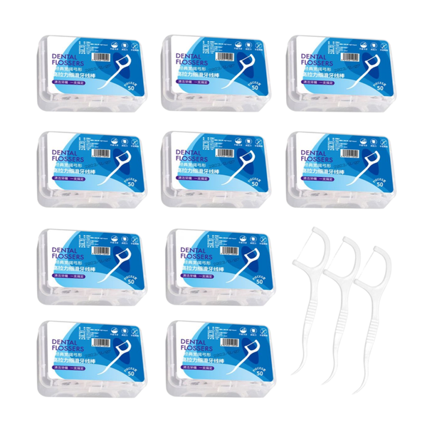 OQIMAX Dental Floss Picks, Plastic, Quick Clean,7.4cm - 500 Pieces