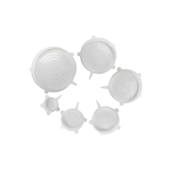 6 Piece of Silicone Transparent Food Container Covers - IB-113