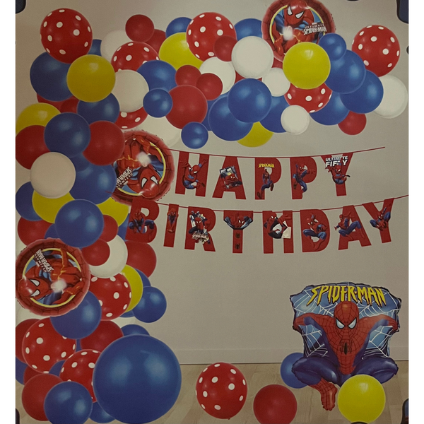 ASF Balloon 108pcs Spiderman Happy Birthday Balloon Set with Glue &amp; Tape