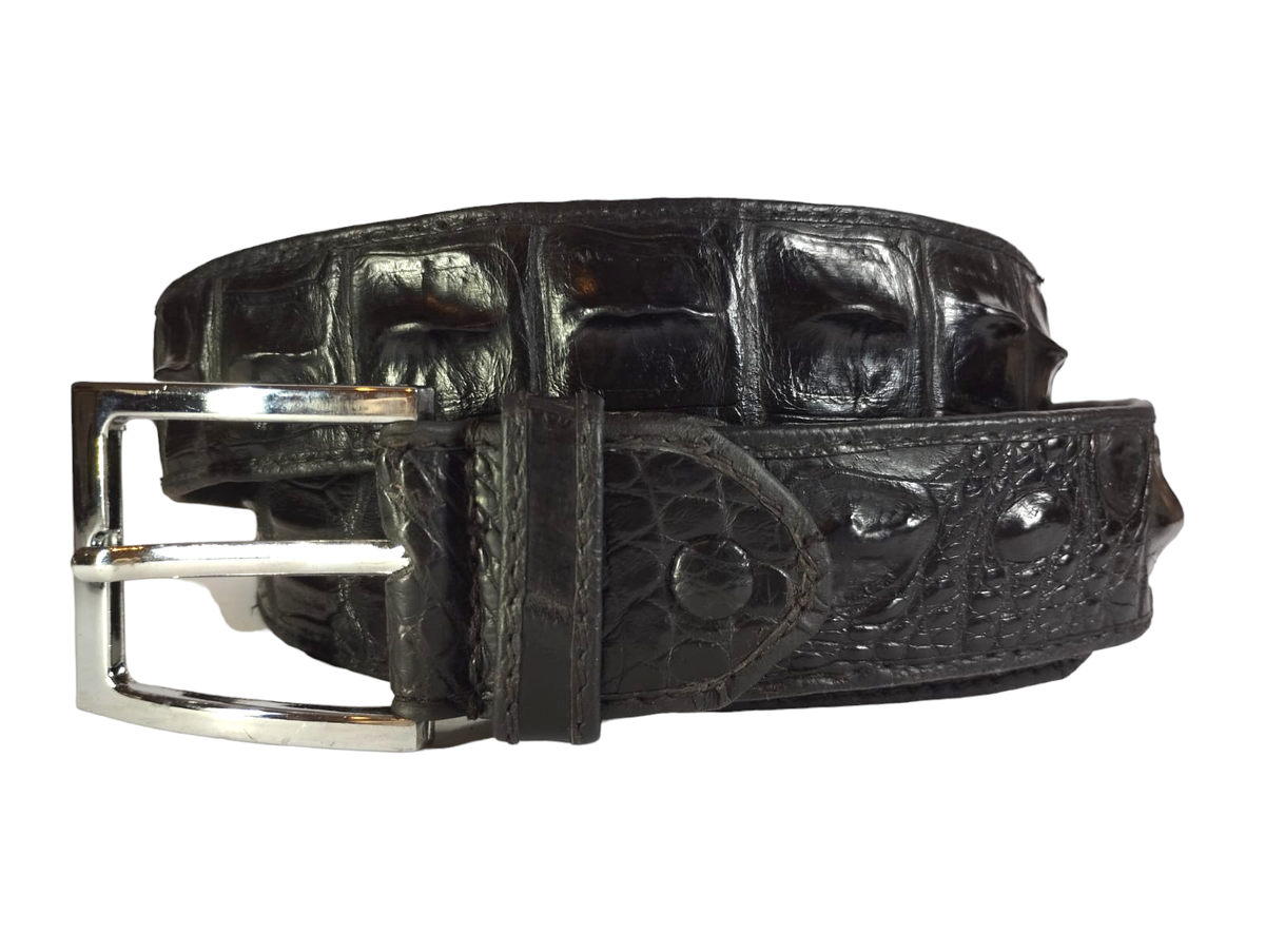 Genuine Crocodile Back Leather Belt - Traditional Belt Buckle | Shop Today. Get it Tomorrow ...