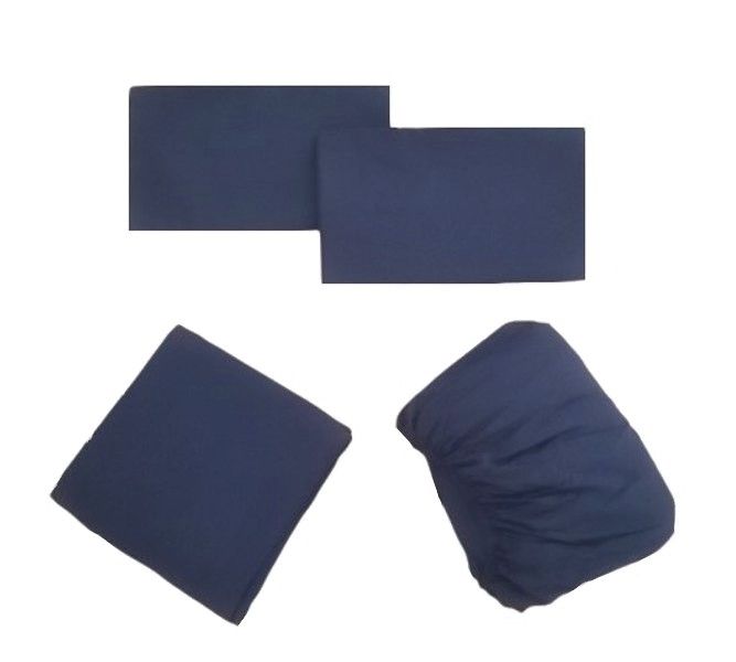 4 Piece Navy Blue Bed Sheet Set