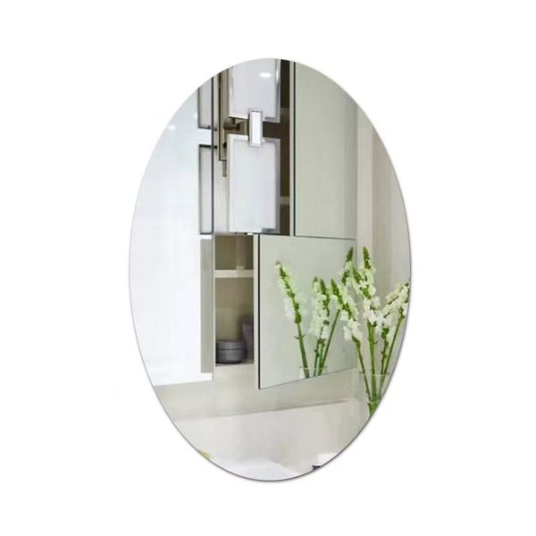 Acrylic Oval Non Glass Soft Mirror for Bath Decor - 25x40cm
