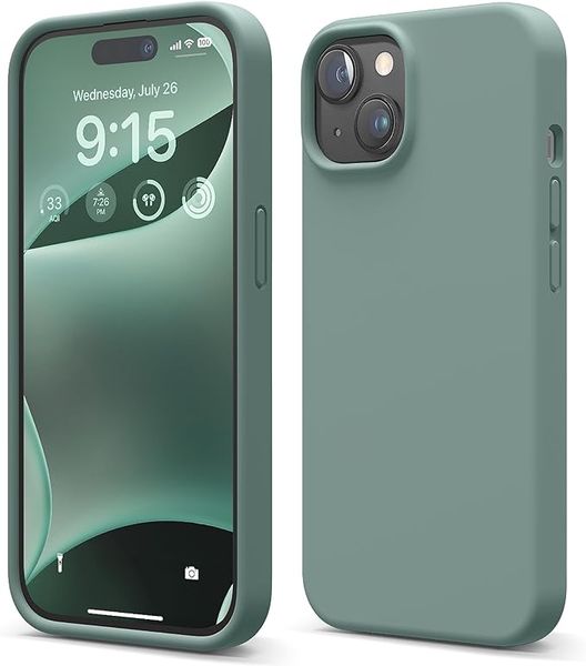Slim Fit Silicon Cover For iPhone 15/15Pro/15 Pro Max. Dark Green