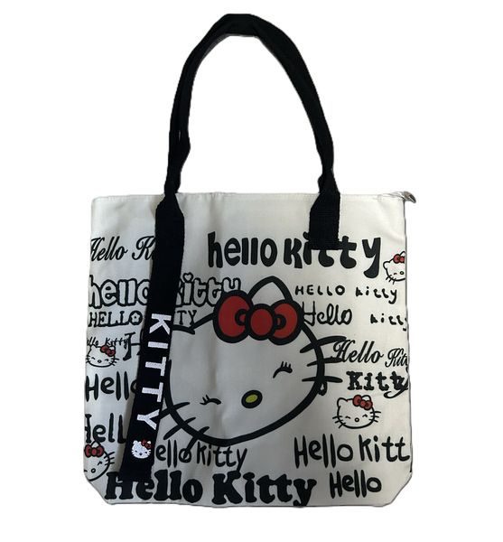 Hello Kitty Sanrio Canvas Tote - White &amp; Black