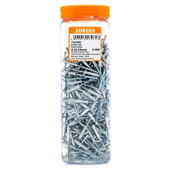 EUREKA Blind Rivet Aluminium Open 4 x 18mm Q:360 T5Z400