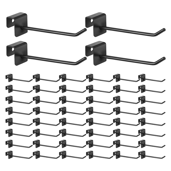 Gridwall Hooks Panel Hanger Square Tube Slatwall Hooks, 4 Inch - 48 Piece