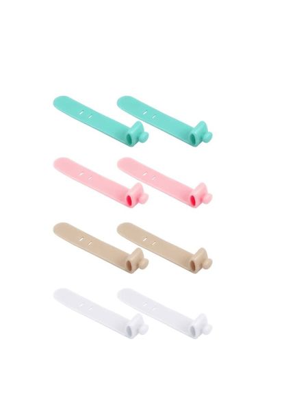Techme Silicone Cable Clip Organizer Straps - Pack of 8