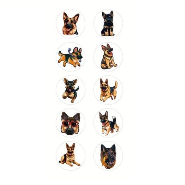 Beautiful German Shepherd Journaling Stickers Mini Roll of 50