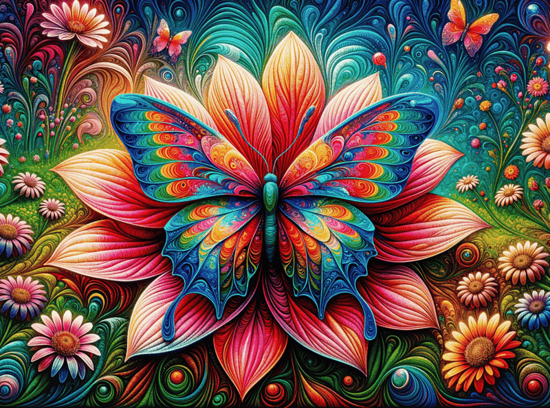 Canvas Wall Art Home Decor - Colourful Butterfly