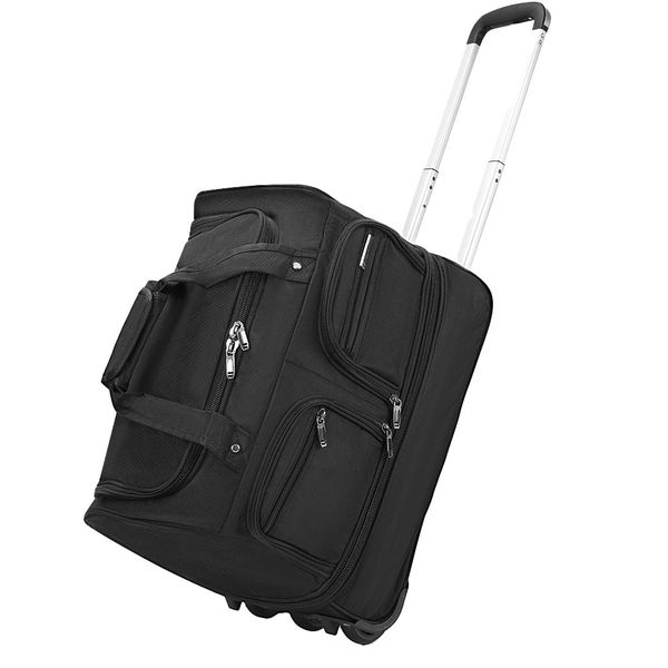 50L Portable Expandable Carry on Luggage Bag with Wheels
