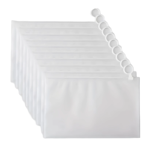 10 Frosted Waterproof Storage Bags, Travel Cosmetic , Home Kitchen Supply