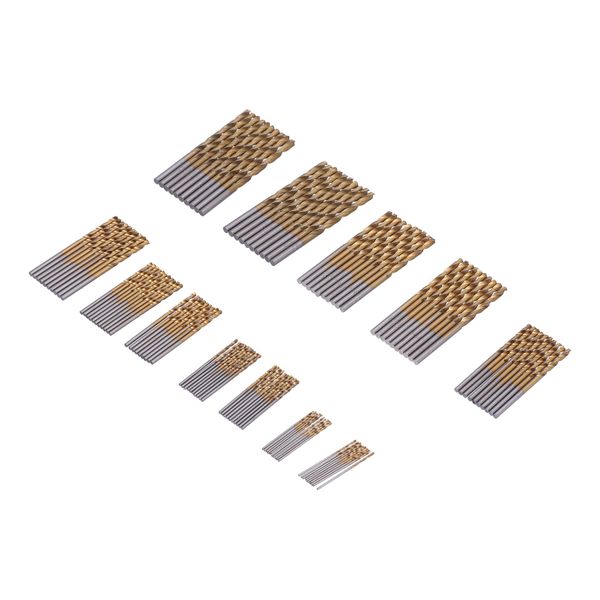 Twist Drill Bits Set 120Pcs HSS Ti Plated for Manual Tools 1-