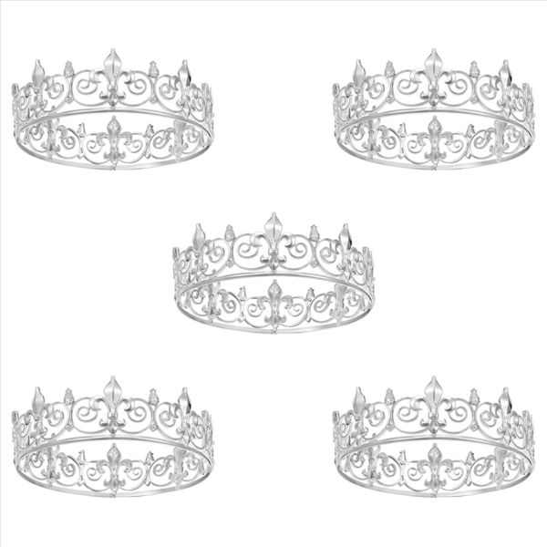 Royal King Crown For Men - Metal Prince Crowns And Tiaras (Silver)