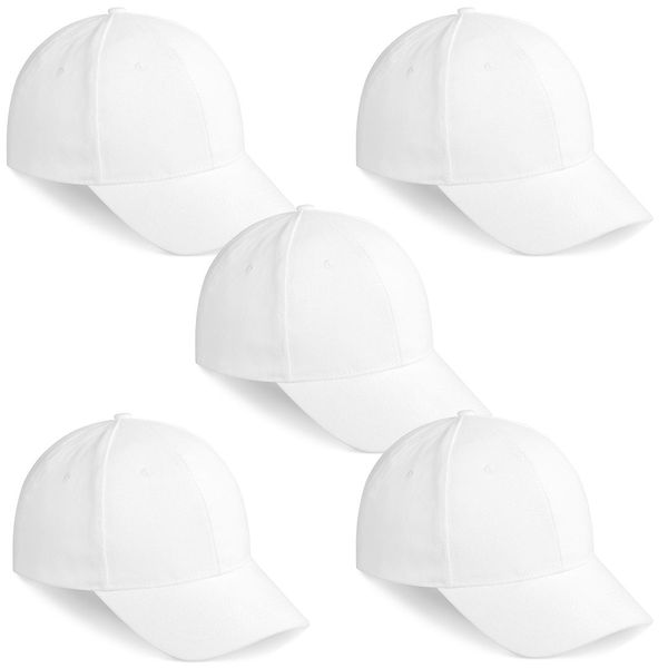 Always Summer White Clifton 6 Panel Cotton Beach Cap 5 Pack