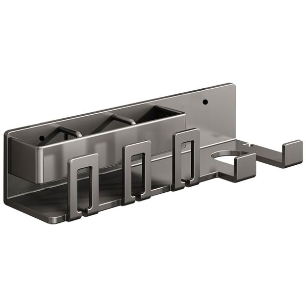 Wall-Mounted 3 Partition Toothbrush Holder&amp; Hair Dryer Storage